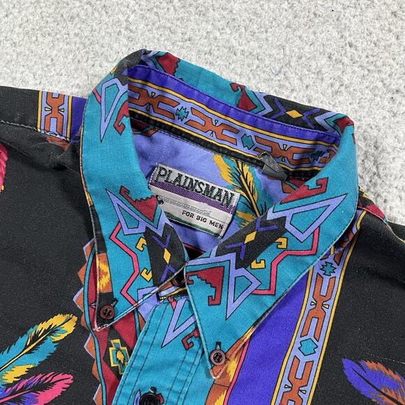 Plainsman Shirt Mens XL Western Aztec Long Sleeve Button Cowboy Rodeo - Picture 7 of 15